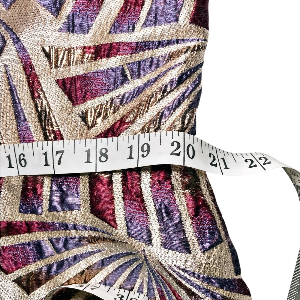 Night Way Collections Gold and Purple Art Deco Shimmer Formal Dress - Picture 11 of 16